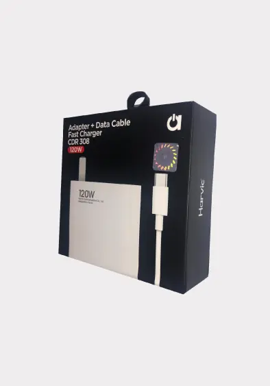 CARGADOR HARVIC 120W CDR 308 ADAPTADOR + CABLE DE DATOS.webp