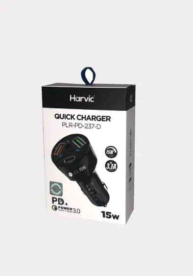 CARGADOR PARA CARRO HARVIC PLR-PD-237-D 3 PORTS 15W 3.1A.webp