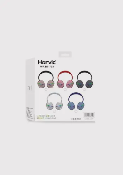 DIADEMA HARVIC WR BT-703 LED LIGHT AUDIFONOS INALÁMBRICOS.webp