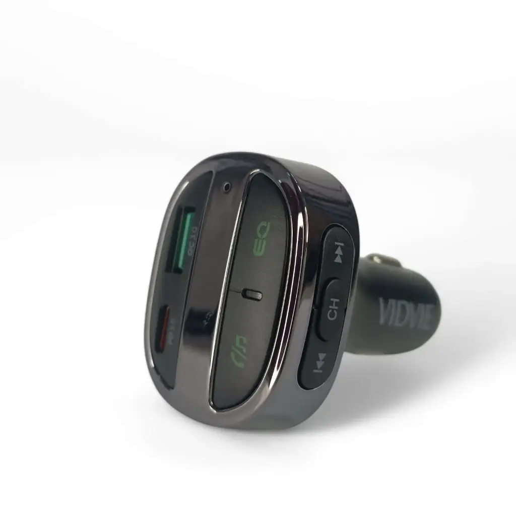 BLUETOOTH VIDVIE FM TRANSMISOR Y CARGADOR CARRO 48W FM02