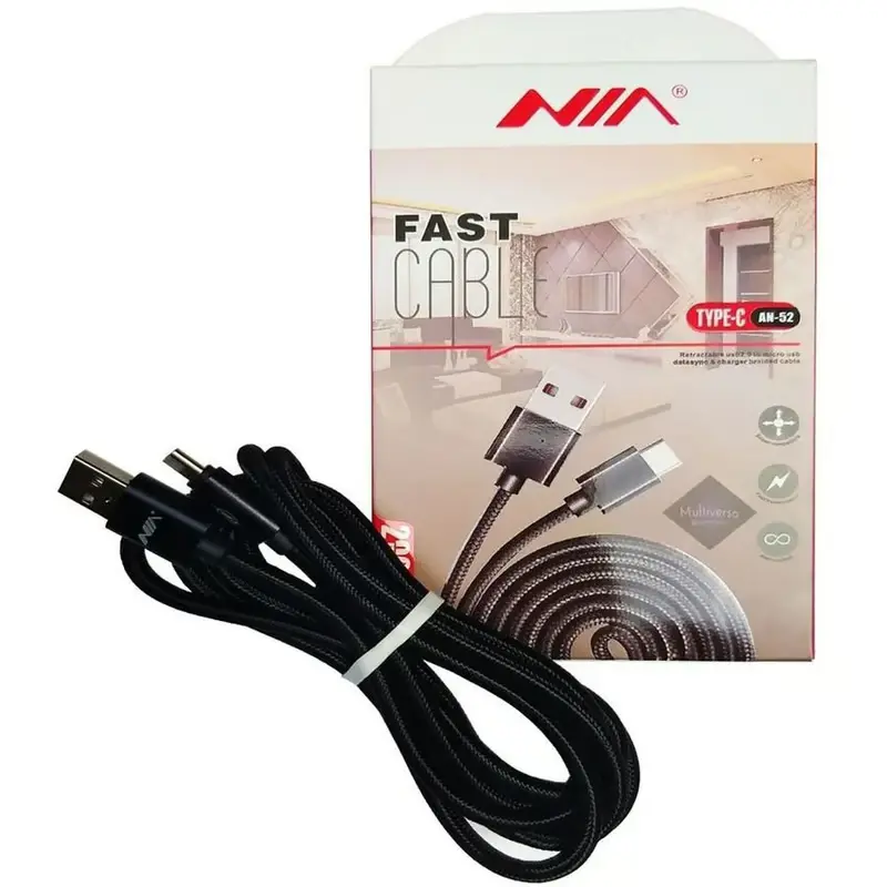 CABLE DE DATOS NIA AN-52 ACORDONADO USB A TIPO C