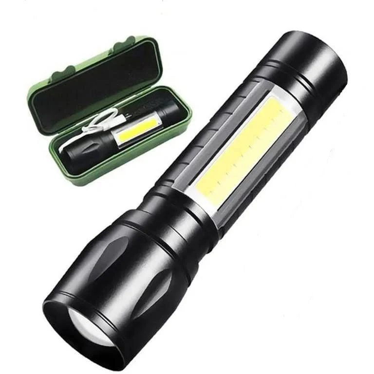 LINTERNA MINI RECARGABLE CON ESTUCHE Y PANEL LED AJUSTABLE