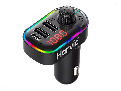 [92] BLUETOOTH HARVIC FM TRANSMISOR 3 PORTS CAR CHARGER PLBT-250
