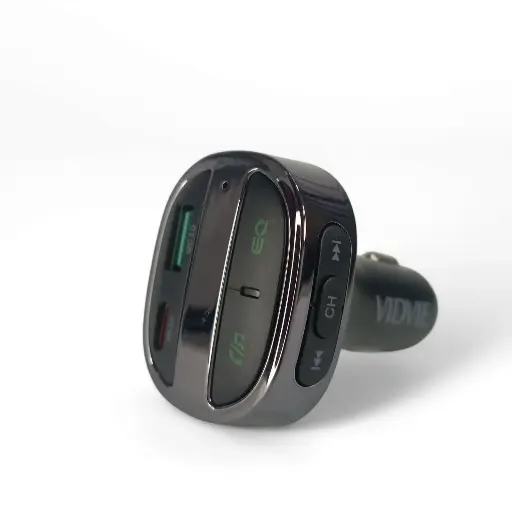 [P0476] BLUETOOTH VIDVIE FM TRANSMISOR Y CARGADOR CARRO 48W FM02
