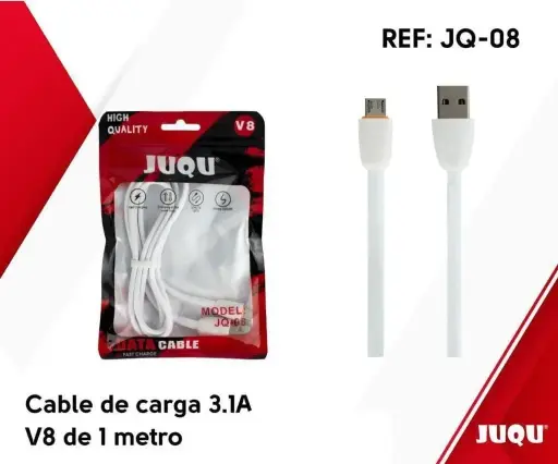 [16] CABLE DE DATOS SILICONADO JUQU JQ-08 3.1 USB AMICRO USB