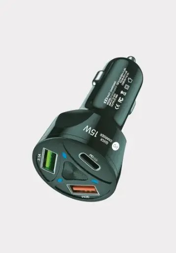 [429] CARGADOR PARA CARRO HARVIC PLR-PD-237-D 3 PORTS 15W 3.1A