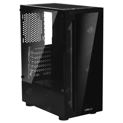 [821] GABINETE CHASIS PC GAMER VIDRIO TEMPLADO CAJA ATX SIN FUENTE UNITEC